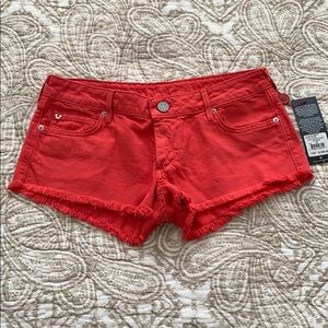 Red True Religion Shorts